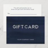 Modern Glam Navy Blue en Silver | CadeauKaart (Voorkant / Achterkant)