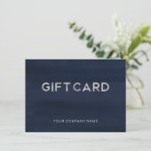 Modern Glam Navy Blue en Silver | CadeauKaart (Staand voorkant)