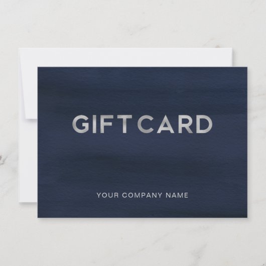 Modern Glam Navy Blue en Silver | CadeauKaart (Voorkant)