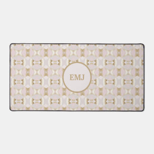 Modern Glam Pink Gold Kaleidoscope Geometric Bureaumat