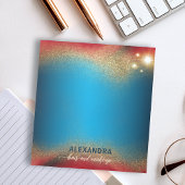 Modern Glam Red Blue Glitter Hair & Makeup Notitieblok