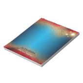 Modern Glam Red Blue Glitter Hair & Makeup Notitieblok (Linkerzijde)