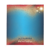 Modern Glam Red Blue Glitter Hair & Makeup Notitieblok (Voorkant)