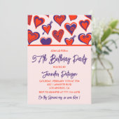 Modern Glam Red Pink Heart 37e verjaardag Kaart (Staand voorkant)