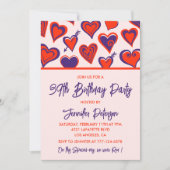 Modern Glam Red Pink Heart 39e verjaardag Kaart (Voorkant)