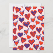 Modern Glam Red Pink Heart 39e verjaardag Kaart (Achterkant)