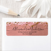 Modern Glam Roos Gold Elegant Calligrafie Label (Insitu)