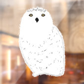 Modern glam snow owl raamsticker (Vel 2)