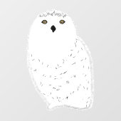 Modern glam snow owl raamsticker (Vel)