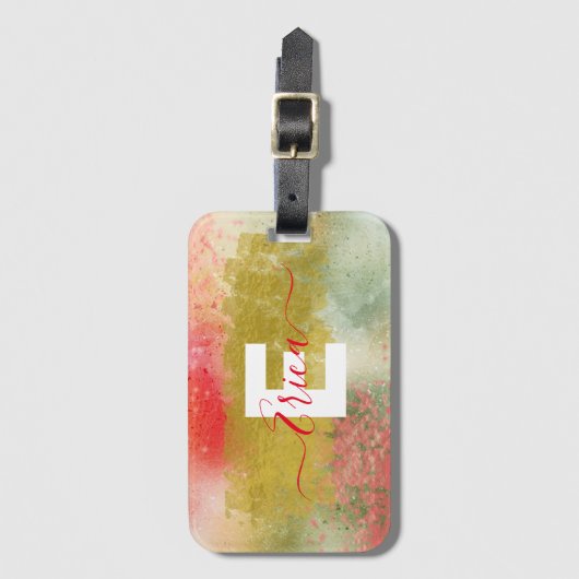 Modern Glam Trendy Abstract Calligrafie Script Bagagelabel (Voorkant (verticaal))