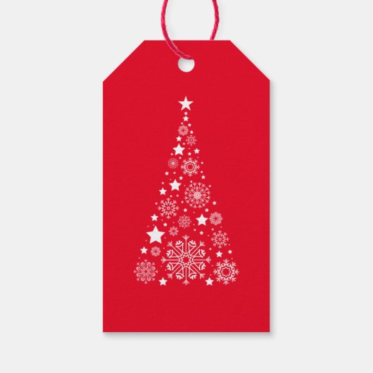 Modern Glam Trendy Rode kerstboom Cadeaulabel (Achterkant)