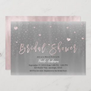Modern Glam Vrijgezellenfeest Silver Gray Pink Hea Kaart