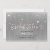 Modern Glam Vrijgezellenfeest Silver Grey Pink Hea Kaart (Voorkant)