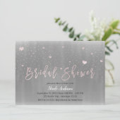Modern Glam Vrijgezellenfeest Silver Grey Pink Hea Kaart (Staand voorkant)
