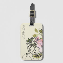 Modern Glam Waterverf Floral Bagagelabel