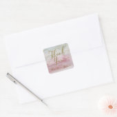Modern Glam Waterverf Gold Dank u Favor Vierkante Sticker (Envelop)