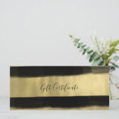 Modern Glam Zwart & Goud Schilder Gift Certificate (Staand voorkant)