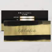 Modern Glam Zwart & Goud Schilder Gift Certificate (Voorkant / Achterkant)