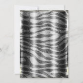 Modern Glam Zwart Wit Zebra & Zilveren Bling Party Kaart (Achterkant)