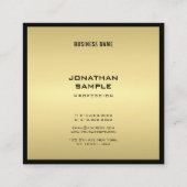 Modern Glamor Elegant Black Gold Luxe aantrekkelij Vierkante Visitekaartje (Achterkant)