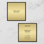 Modern Glamor Elegant Black Gold Luxe aantrekkelij Vierkante Visitekaartje (Voorkant / Achterkant)