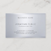 Modern Glamor Silver-look Elegant Monogram Top Visitekaartje (Achterkant)