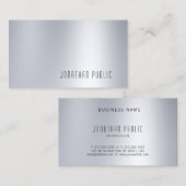 Modern Glamor Silver-look Professional-minimalisti Visitekaartje (Voorkant / Achterkant)