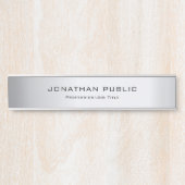 Modern Glamor Silver Sjabloon Trendy Elegant Deurbordje (Voorkant)