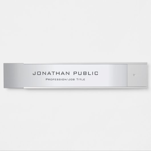 Modern Glamor Silver Sjabloon Trendy Elegant Deurbordje (Voorkant)