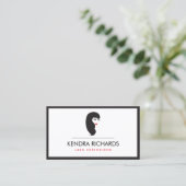 Modern Glamour Meisje met Lashes Visitekaartje (Staand voorkant)