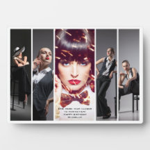 Modern Glamour Retro Style Photo Collage Plaque