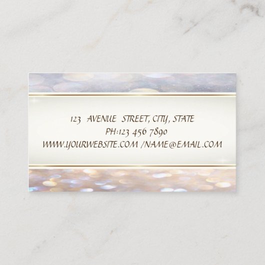 Modern Glamoureus Elegant Proffesional Bokeh Visitekaartje (Achterkant)