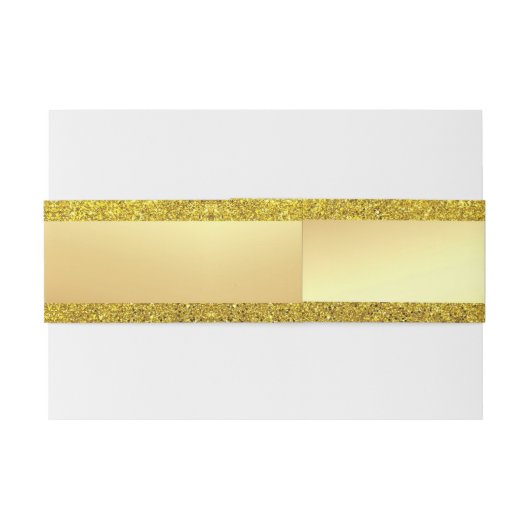 Modern Glamoureus Gold Glitter Handgeschreven scri Uitnodigingen Wikkel (Achterkant Voorbeeld)