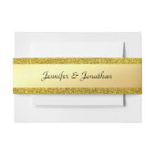 Modern Glamoureus Gold Glitter Handgeschreven scri Uitnodigingen Wikkel (Voorkant Voorbeeld)