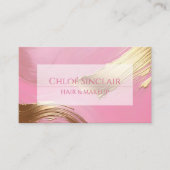 Modern Glamoureus Haar & Make-up Artiest Goud & Ro Visitekaartje (Voorkant)