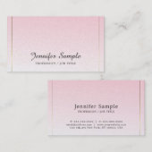 Modern Glamoureus Ontwerp Trendy Roze Gouden Luxe Visitekaartje (Voorkant / Achterkant)