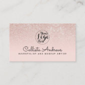 Modern Glamoureus Roos Gold Pink Glitter Ombre Visitekaartje (Voorkant)