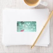 Modern Glamoureus Stijlvol Groen, Bokeh, Girl Face Etiket (Insitu)