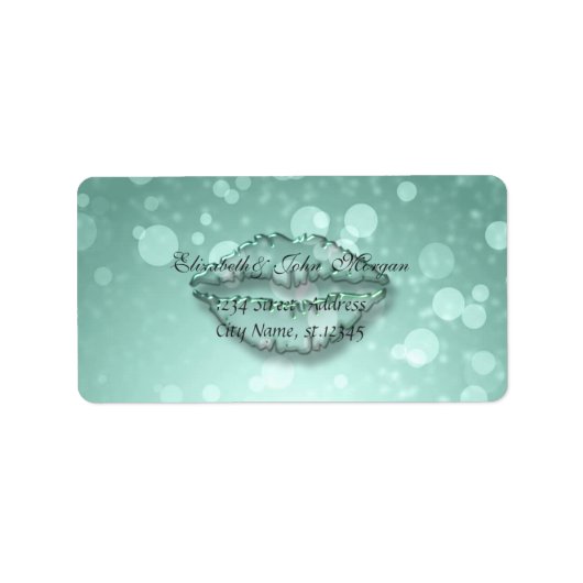 Modern Glamoureus Stijlvol Mint Greenl, Bokeh, Lip Etiket (Voorkant)