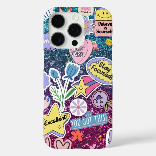 Modern glanzend blauw met paarse accenten Case-Mate iPhone case (Achterkant)