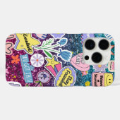 Modern glanzend blauw met paarse accenten Case-Mate iPhone case (Achterkant (horizontaal))