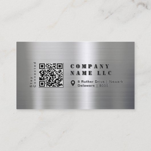 Modern glanzend geborsteld metaal vet stencil mann visitekaartje (Achterkant)