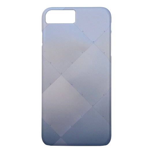 Modern glanzend geruit metaal blauw Case-Mate iPhone case (Achterkant)