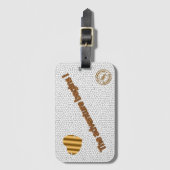 Modern Glas in lood wit avontuur Bagagelabel (Voorkant (verticaal))