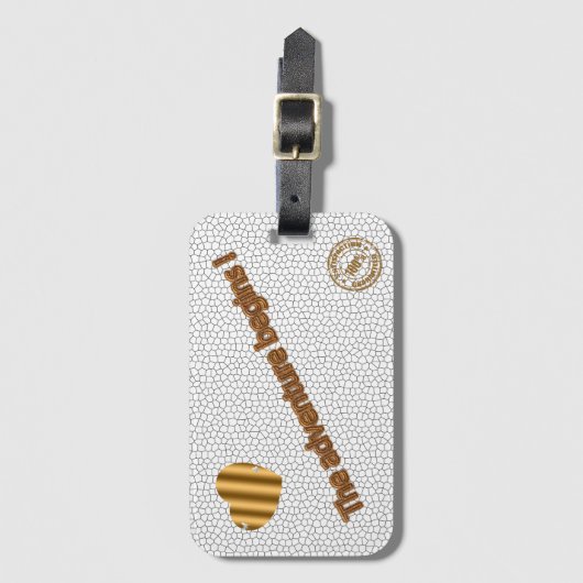 Modern Glas in lood wit avontuur Bagagelabel (Voorkant (verticaal))