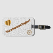 Modern Glas in lood wit avontuur Bagagelabel (Voorkant (horizontaal))