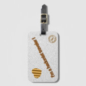 Modern Glas-in-lood Wit Reizen Bagagelabel (Voorkant (verticaal))