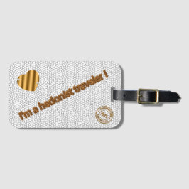 Modern Glas-in-lood Wit Reizen Bagagelabel