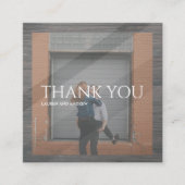 Modern Glass Lijst Rustic Foto bedankt Informatiekaartje (Voorkant)