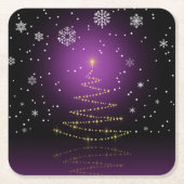 Modern Gleamy-kerstboom Kartonnen Onderzetters (Voorkant)